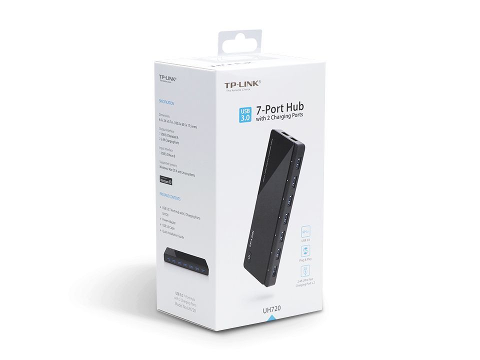 TP-Link UH720 hub di interfaccia USB 3.2 Gen 1 (3.1 Gen 1) Micro-B 5000 Mbit/s Nero [UH720]