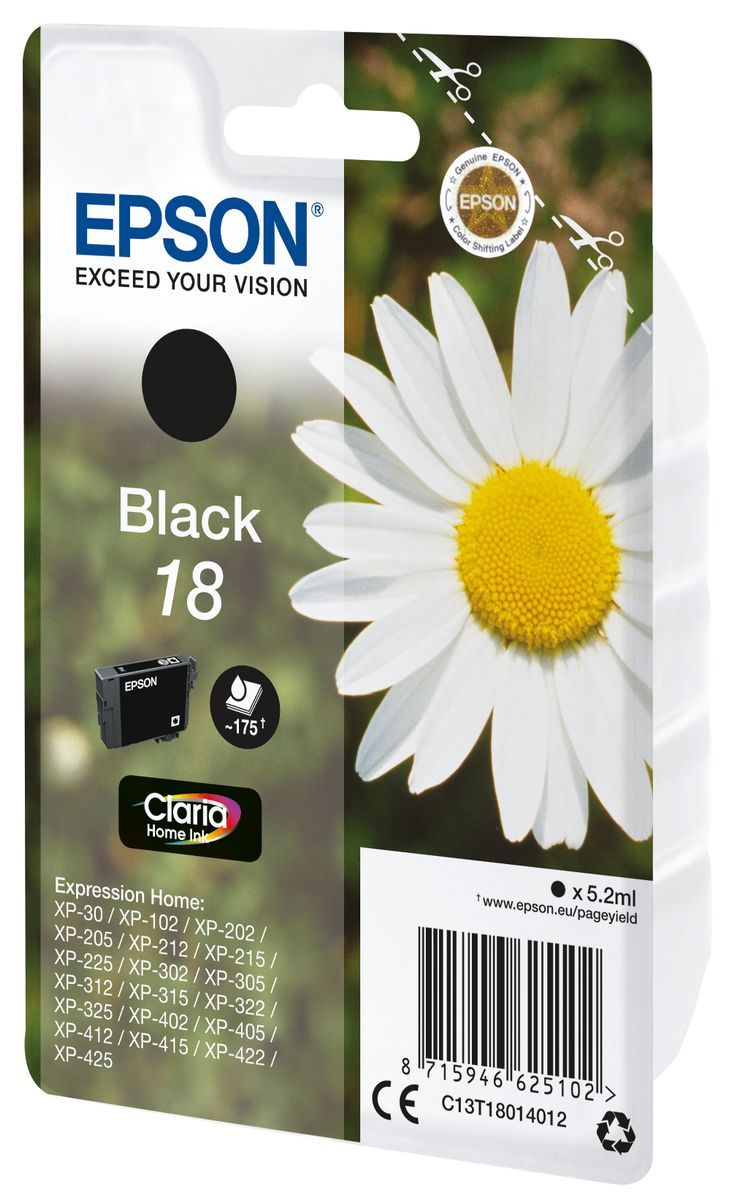 Epson Daisy Cartuccia Margherita Nero Inchiostri Claria Home 18 [C13T18014012]