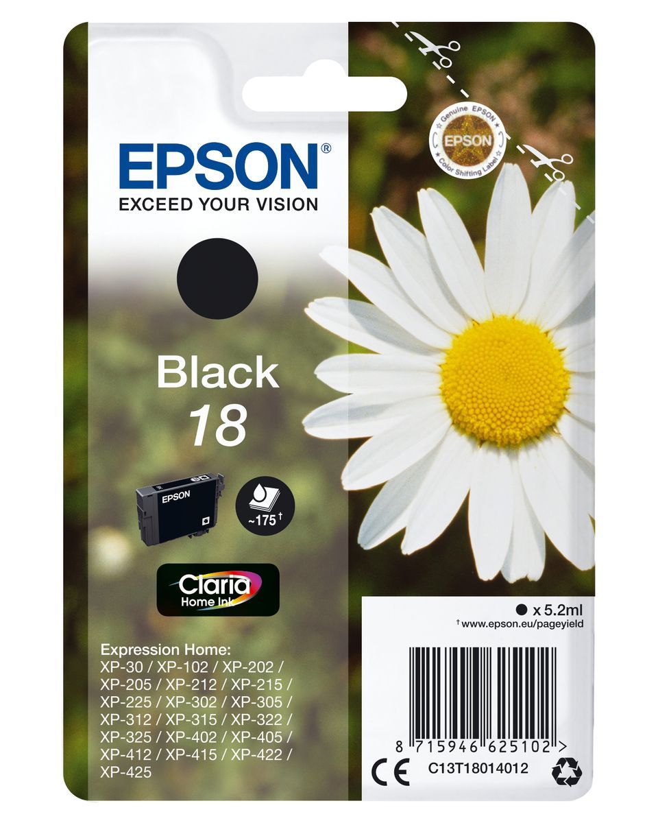 Epson Daisy Cartuccia Margherita Nero Inchiostri Claria Home 18 [C13T18014012]