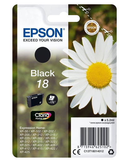 Epson Daisy Cartuccia Margherita Nero Inchiostri Claria Home 18 [C13T18014012]