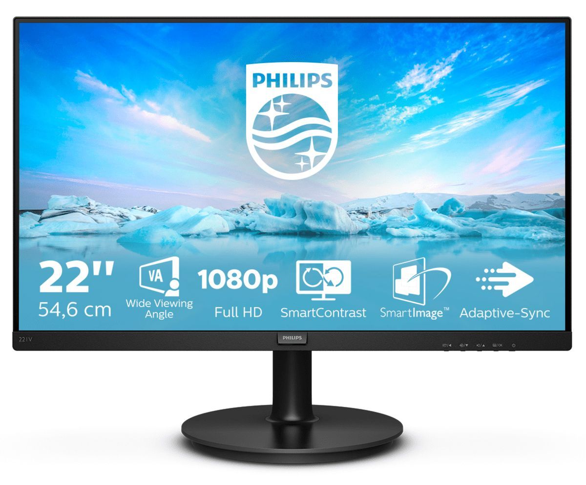 Philips V Line 221V8/00 Monitor PC 54,6 cm (21.5") 1920 x 1080 Pixel Full HD LED Nero [221V8/00]