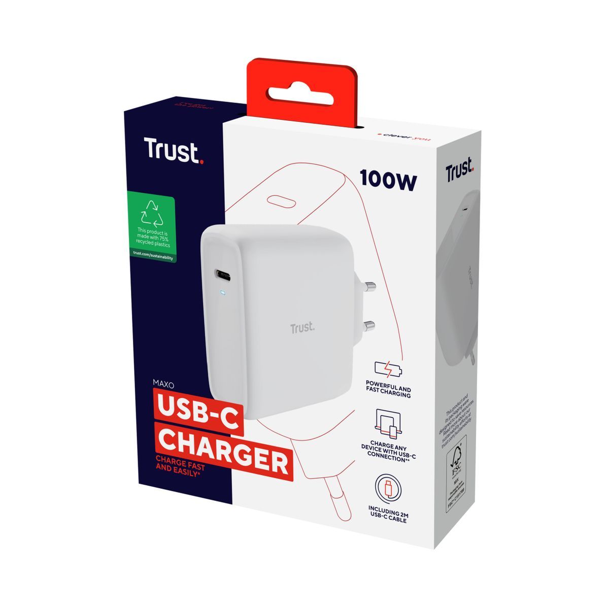 Trust Maxo Universale Bianco AC Interno [25140]