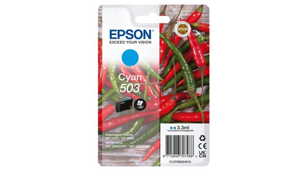 Epson 503 cartuccia d'inchiostro 1 pz Originale Resa standard Ciano [C13T09Q24010]