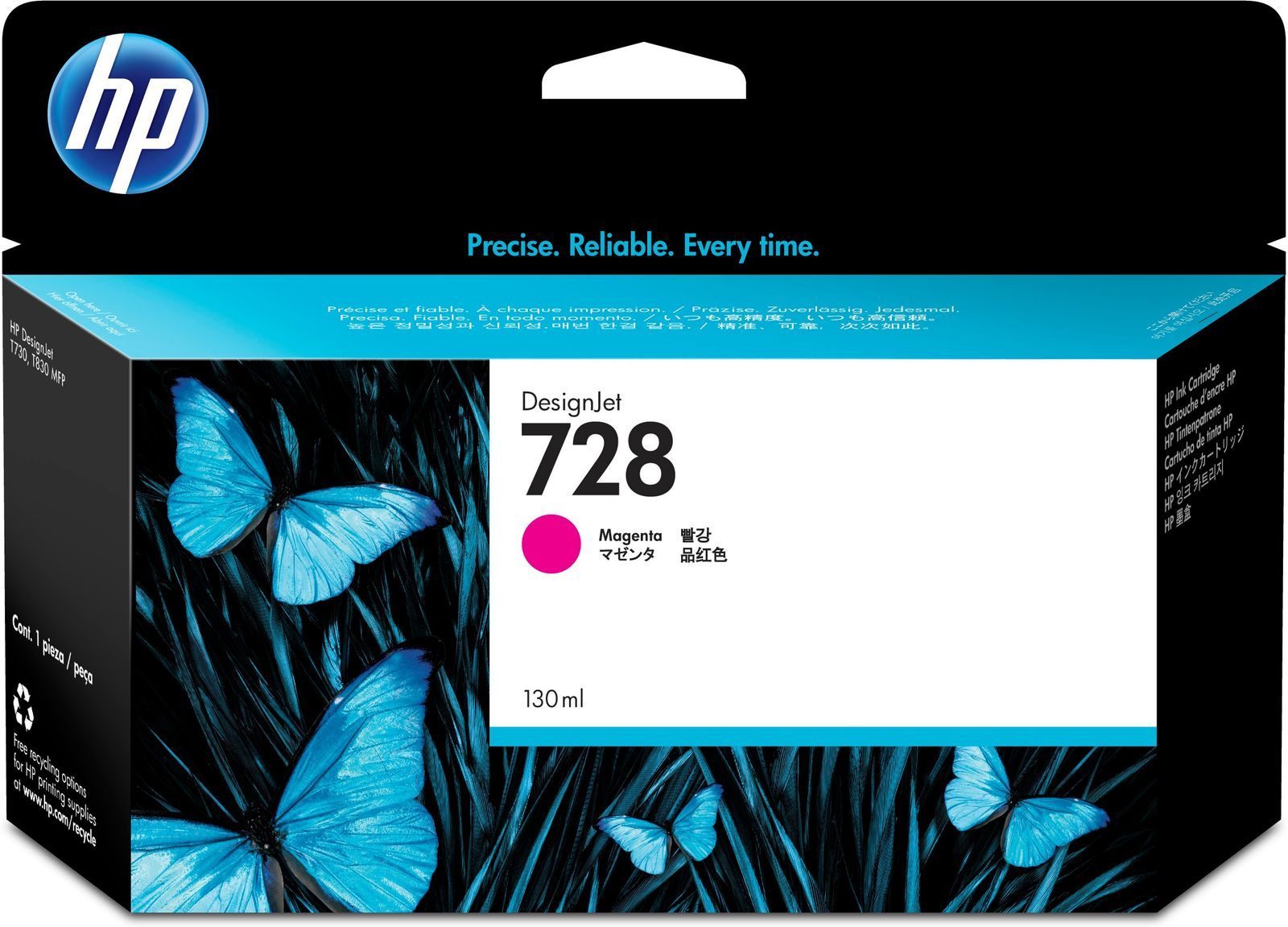 HP Cartuccia inchiostro magenta DesignJet 728, 130 ml [F9J66A]