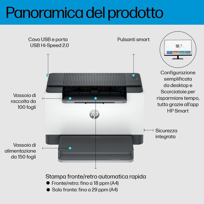 HP LaserJet Stampante M209d [8J9L0F#B19]