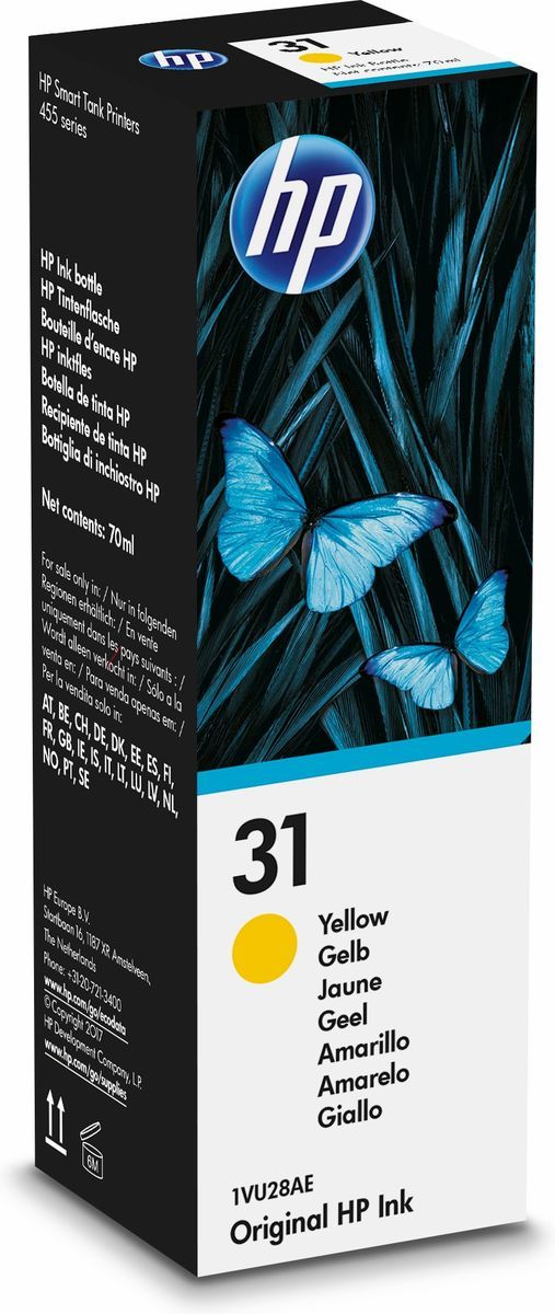 HP 31 70-ml Yellow Original Ink Bottle Originale [1VU28AE]