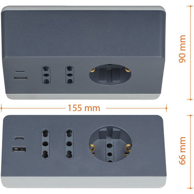Multipresa da scrivania 2pr10/16+1prP30+2usb [BT-S3711GBU]