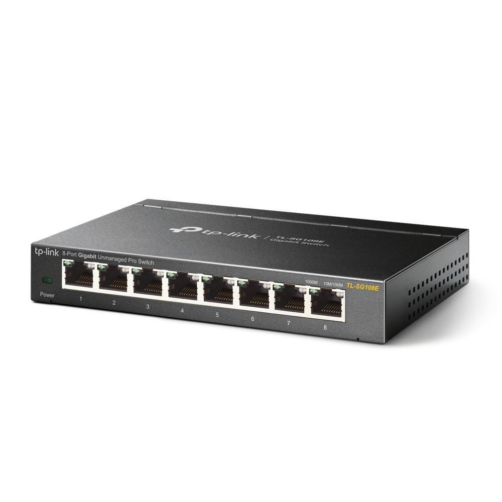 TP-Link TL-SG108E switch di rete Gestito L2 Gigabit Ethernet (10/100/1000) Nero [TL-SG108E]
