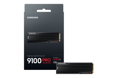 Samsung 9100 PRO Heatsink PCIe 5.0 NVMe M.2 SSD - 1 TB [MZ-VAP1T0CW]