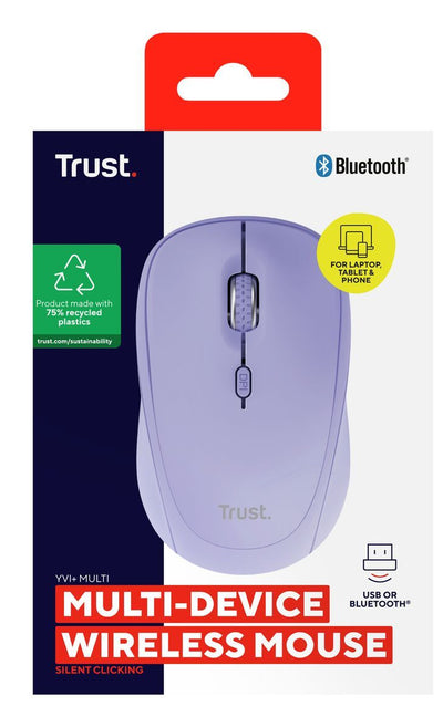 Trust Yvi+ mouse Universale Ambidestro RF senza fili + Bluetooth Ottico 1600 DPI [25583]