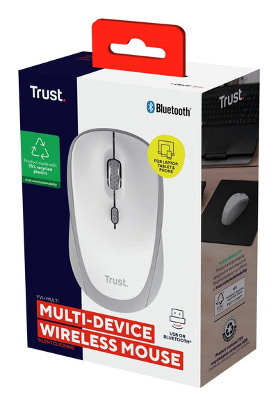 Trust Yvi+ mouse Universale Ambidestro RF senza fili + Bluetooth Ottico 1600 DPI [25454]