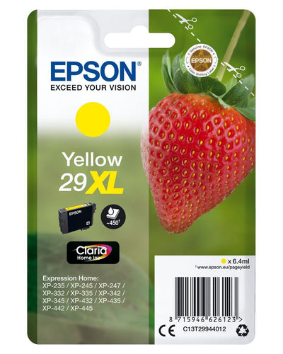 Epson Strawberry Singlepack Yellow 29XL Claria Home Ink [C13T29944012]