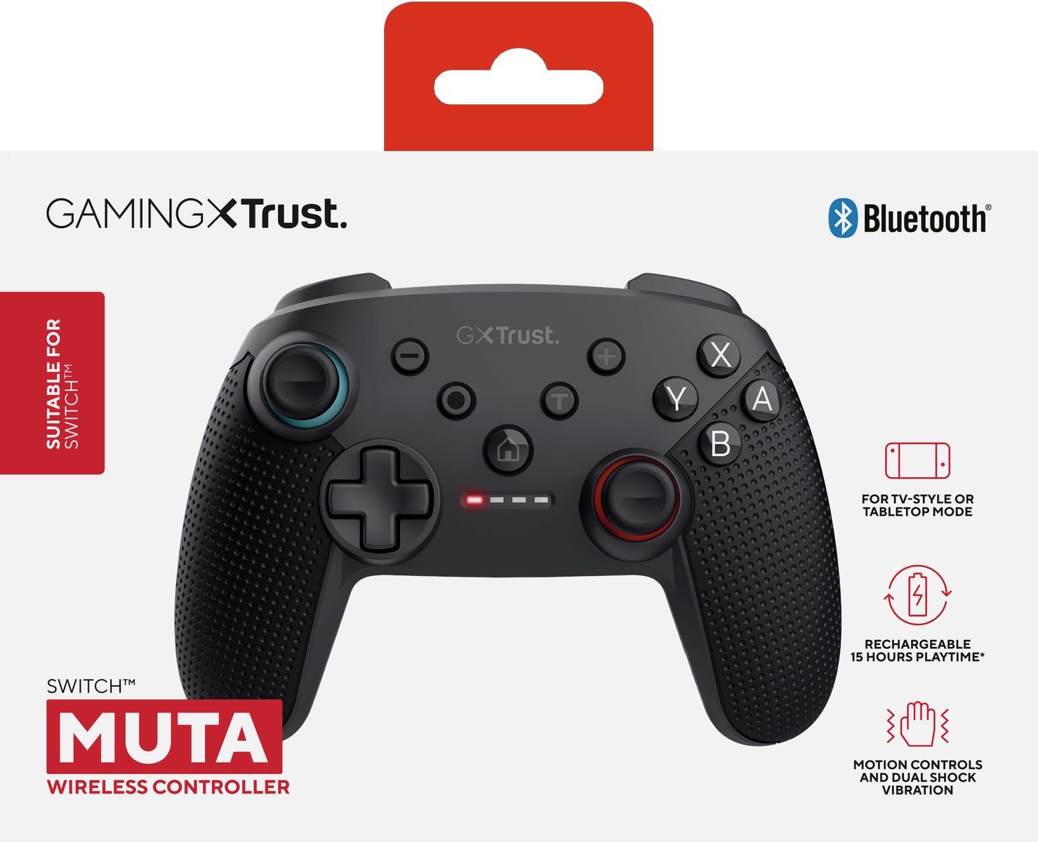 Trust GXT 1246 MUTA Nero Bluetooth Gamepad Nintendo Switch, Nintendo Switch Lite [25425]