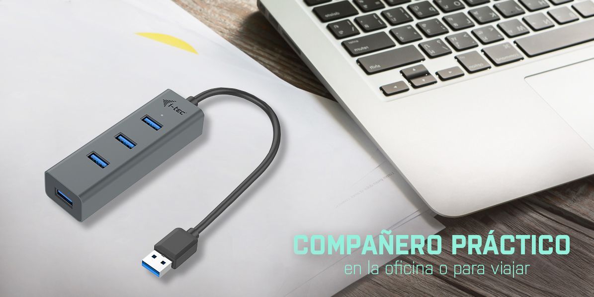 i-tec Metal U3HUBMETAL403 hub di interfaccia USB 3.2 Gen 1 (3.1 Gen 1) Type-A 5000 Mbit/s Grigio [U3HUBMETAL403]