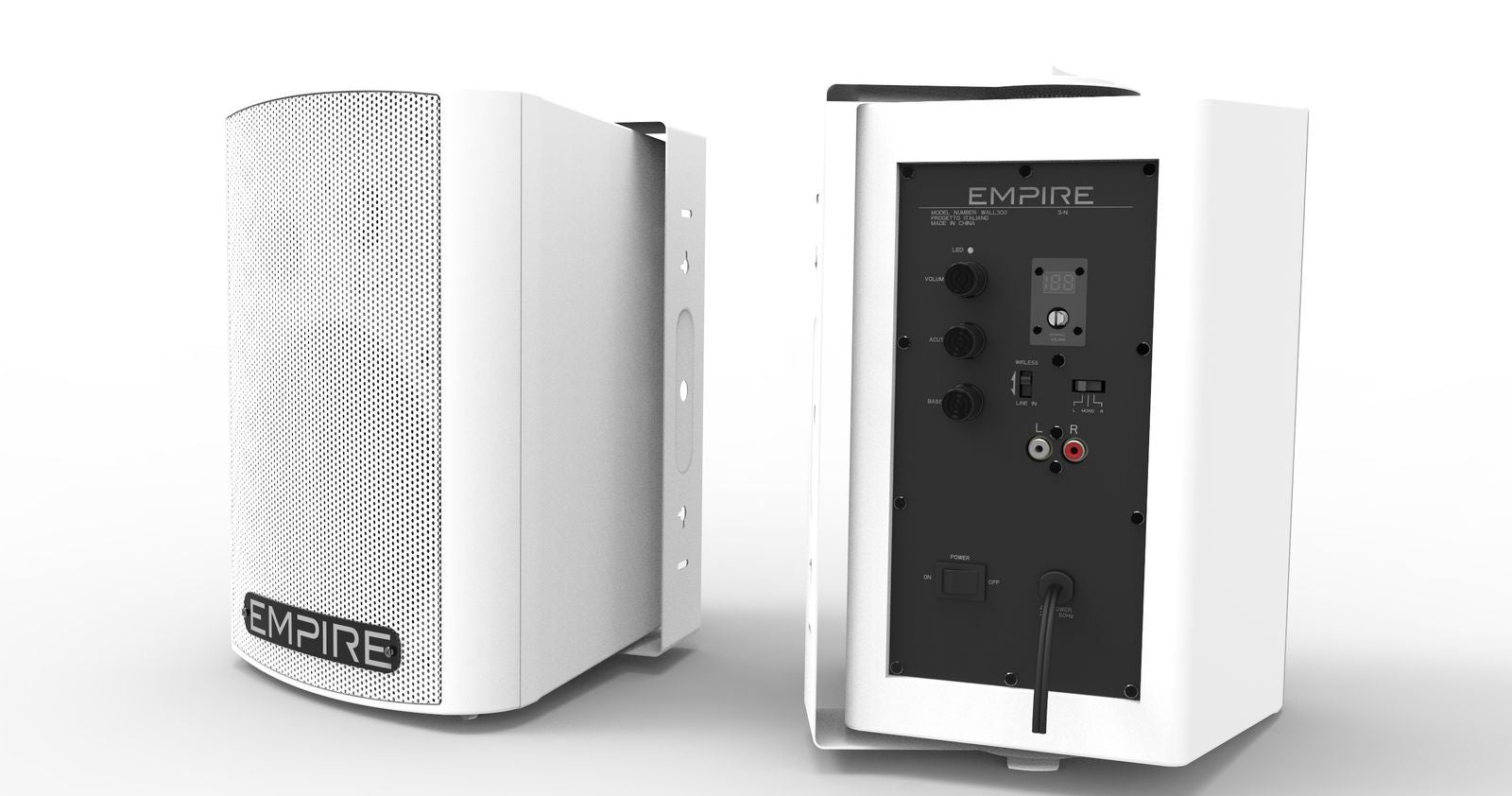 Empire Media HT.WALL300U set di altoparlanti 150 W Universale Bianco 2.0 canali 2-vie [HT.WALL300U]