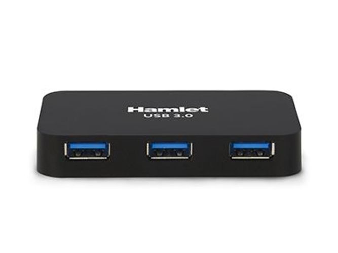 Hamlet Hub Usb 3.0 a 4 porte 5 Gbps con alimentatore [XHUB430BKPW]