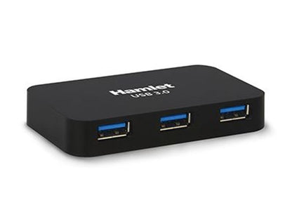 Hamlet Hub Usb 3.0 a 4 porte 5 Gbps con alimentatore [XHUB430BKPW]