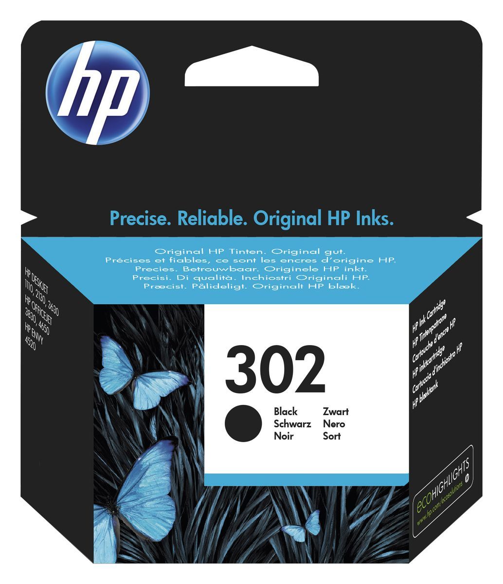 HP 302 BLACK INK CARTRIDGE [F6U66AE#UUS]