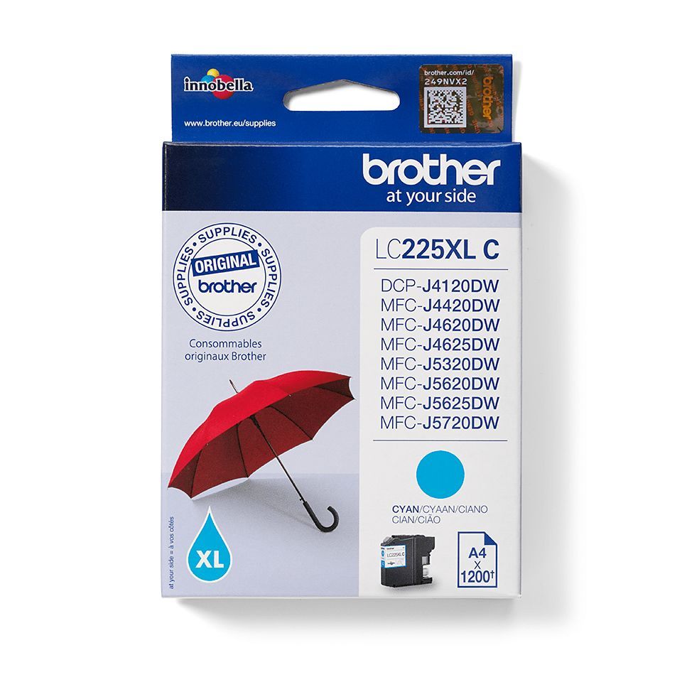 Brother LC225XLC cartuccia d'inchiostro 1 pz Originale Ciano [LC225XLC]
