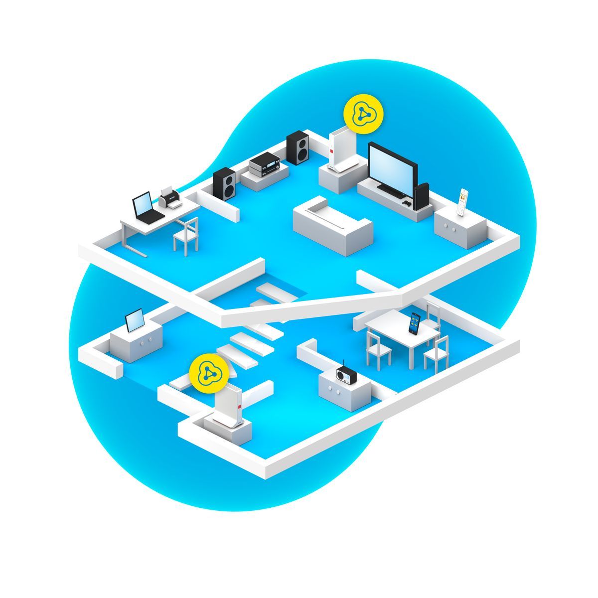 FRITZ!Repeater FRITZ!Mesh Set 4200 2-pack Edition International Ripetitore di rete 4200 Mbit/s Rosso, Bianco [20003110]