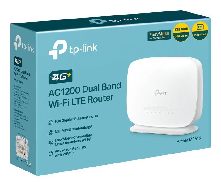 TP-Link Archer AC1200 router wireless Gigabit Ethernet Dual-band (2.4 GHz/5 GHz) 4G Bianco [ARCHERMR515]