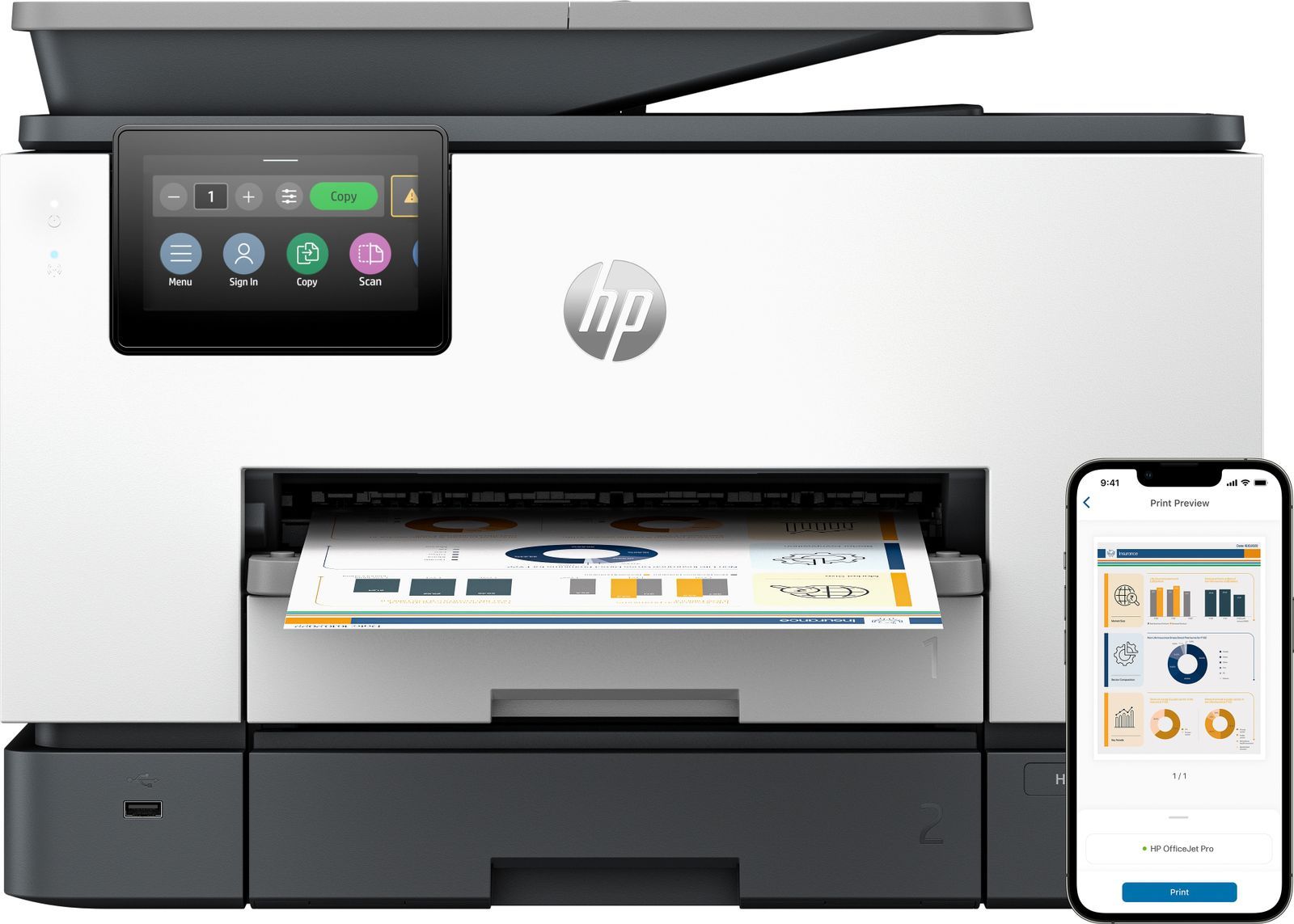 HP OfficeJet Pro Stampante multifunzione 9130b [4U561B#629]