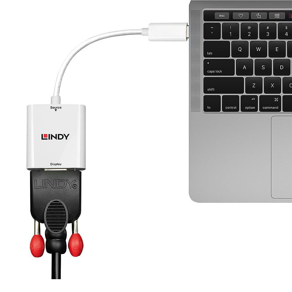 Lindy 43355 cavo e adattatore video USB tipo-C VGA (D-Sub) Bianco [LINDY43355]