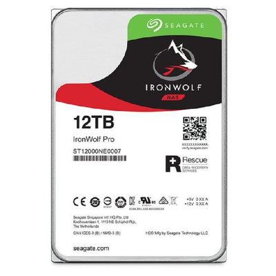 Seagate IronWolf Pro ST12000NT001 disco rigido interno 12 TB 7200 Giri/min 256 MB 3.5" Serial ATA III [ST12000NT001]