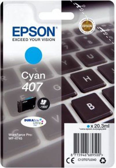 Epson Inchiostro ciano singolo DURABrite Ultra Tastiera 407L [C13T07U240]