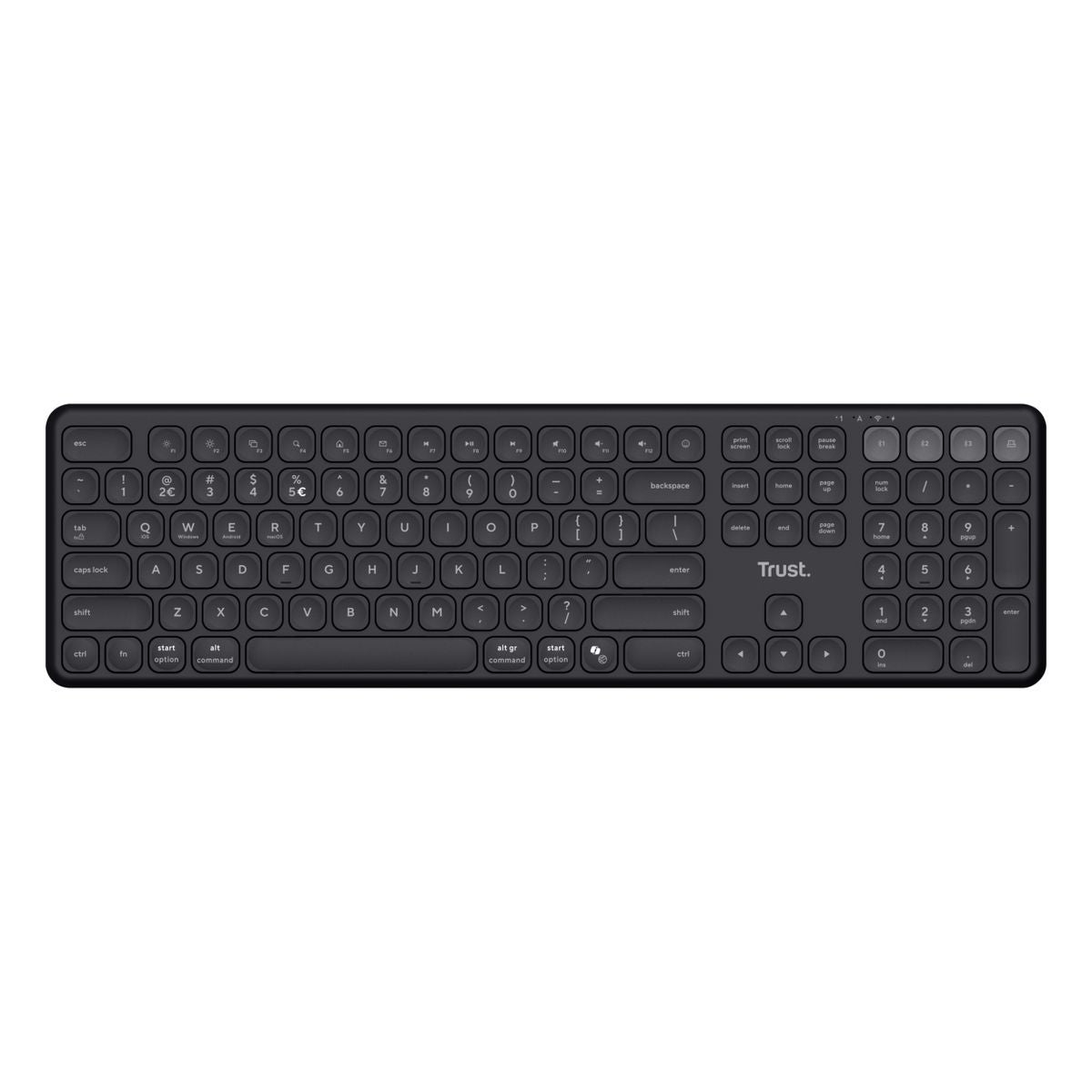Trust Vaiya tastiera Universale USB + RF Wireless + Bluetooth Italiano Nero [25633]