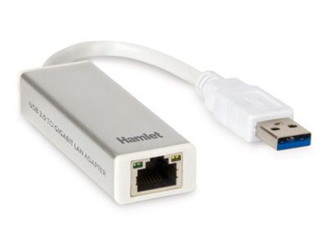 Hamlet Adattatore USB 3.0 to Gigabit Lan velocità di trasfermento fino a 5 Gbps [HNU3GIGA]
