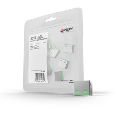 Lindy 40461 clip sicura Bloccaporte USB tipo A Verde Acrilonitrile butadiene stirene (ABS) 10 pz [LINDY40461]