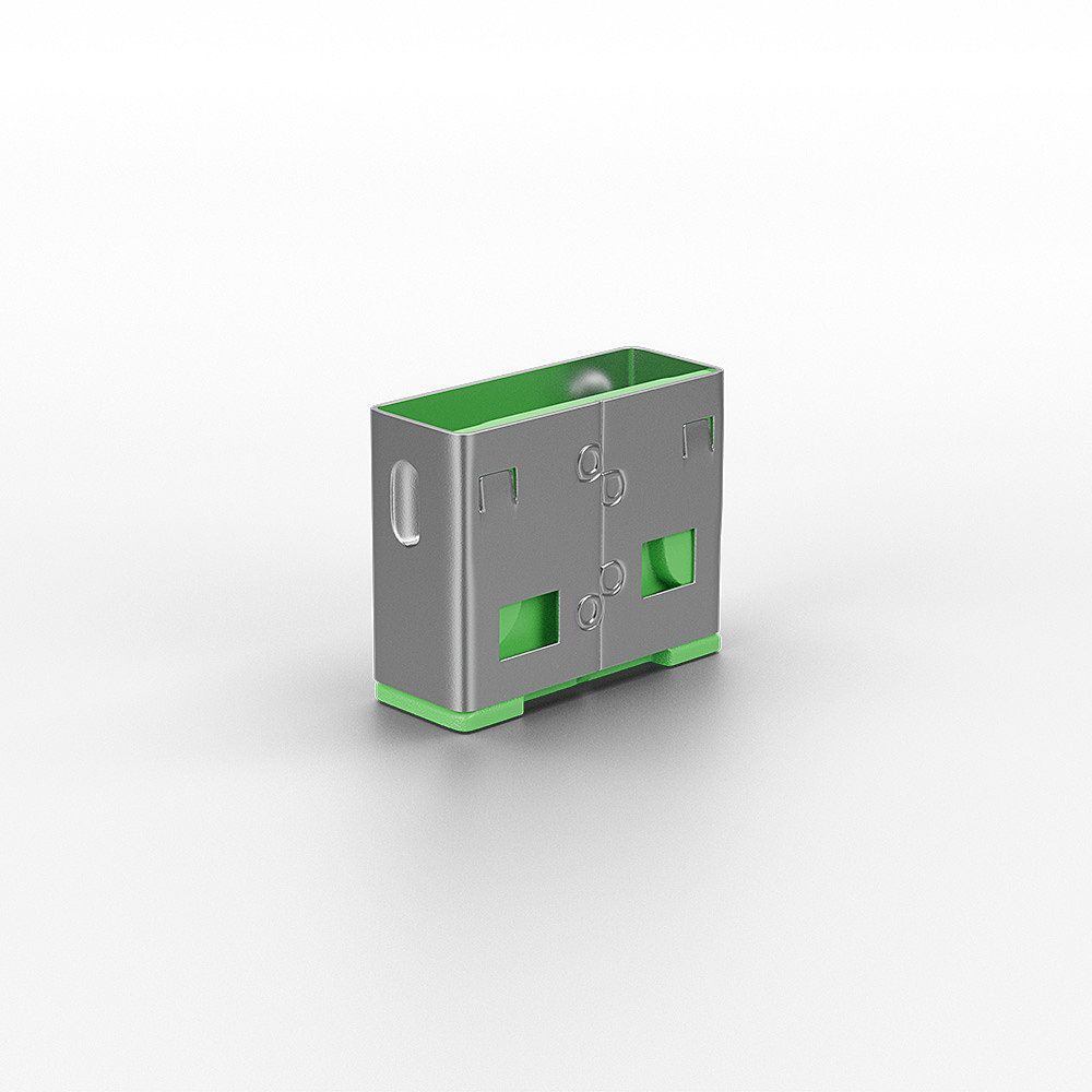 Lindy 40461 clip sicura Bloccaporte USB tipo A Verde Acrilonitrile butadiene stirene (ABS) 10 pz [LINDY40461]