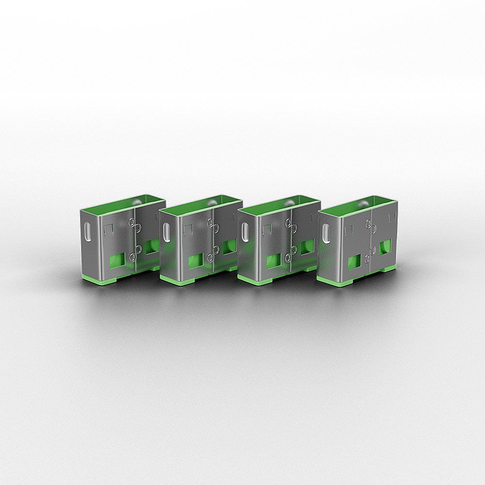Lindy 40461 clip sicura Bloccaporte USB tipo A Verde Acrilonitrile butadiene stirene (ABS) 10 pz [LINDY40461]