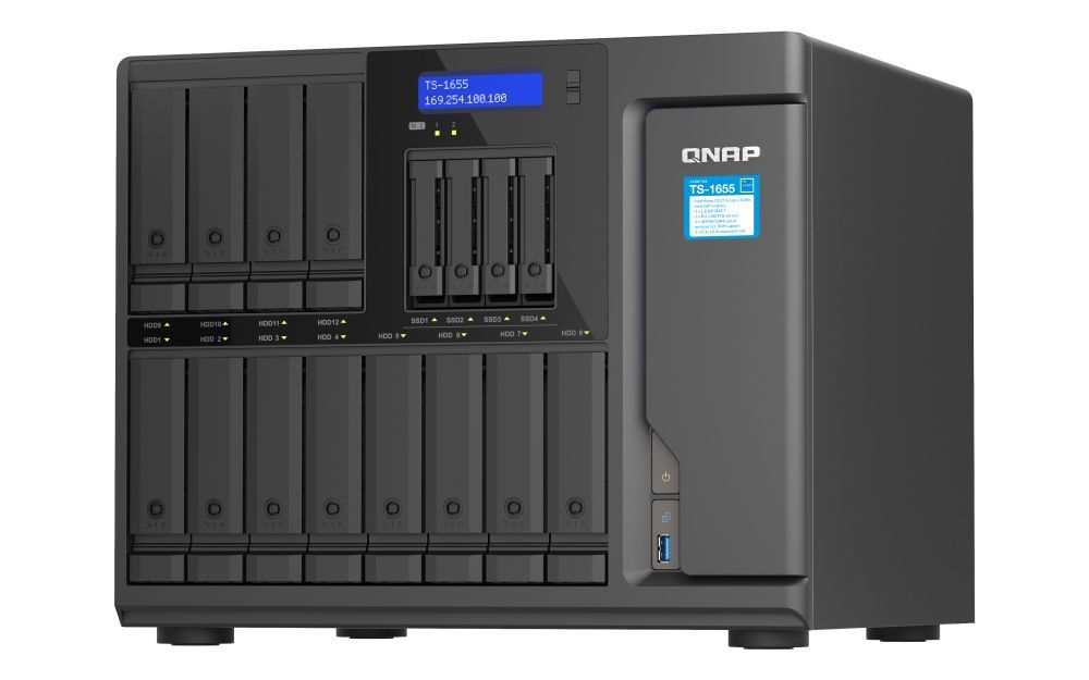 QNAP TS-1655 NAS Tower Intel Atom C5125 8 GB DDR4 0 TB QNAP Turbo System Nero [TS-1655-8G]