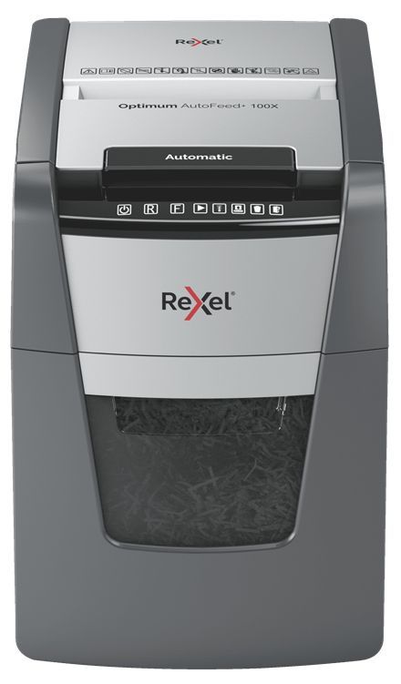 Rexel Distruggidocumenti automatico Optimum AutoFeed+ 100X con taglio a frammenti [2020100XEU]