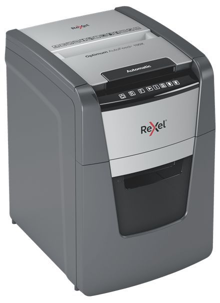 Rexel Distruggidocumenti automatico Optimum AutoFeed+ 100X con taglio a frammenti [2020100XEU]