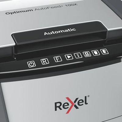 Rexel Distruggidocumenti automatico Optimum AutoFeed+ 100X con taglio a frammenti [2020100XEU]