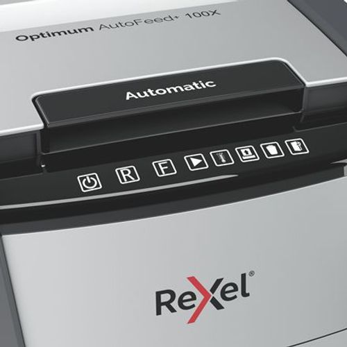 Rexel Optimum AutoFeed+ 100X distruggi documenti Triturazione incrociata 55 dB 22 cm Nero, Grigio [2020100XEU]