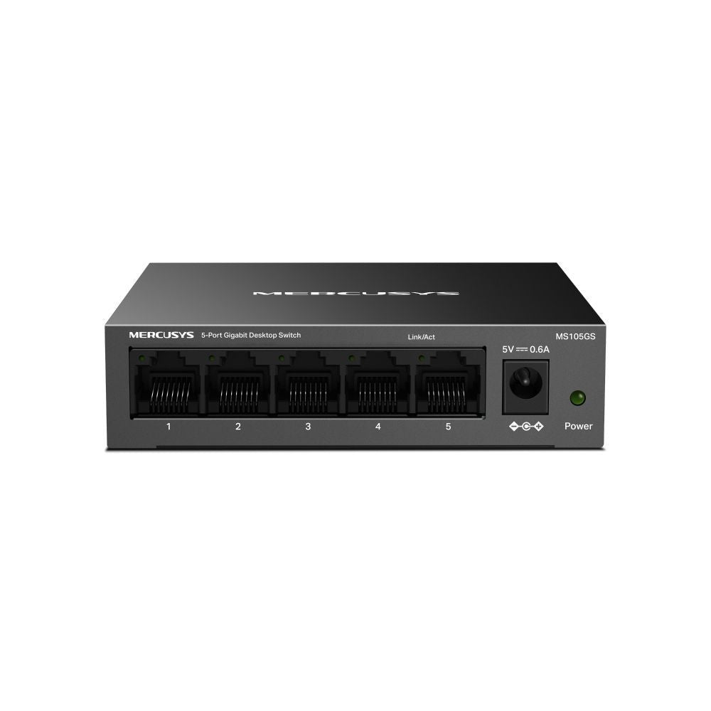 Mercusys MS105GS switch di rete Non gestito Gigabit Ethernet (10/100/1000) Nero [MS105GS]