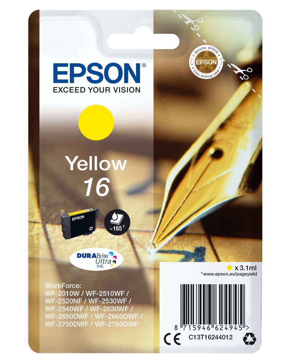 Epson Pen and crossword Singlepack Yellow 16 DURABrite Ultra Ink [C13T16244012]