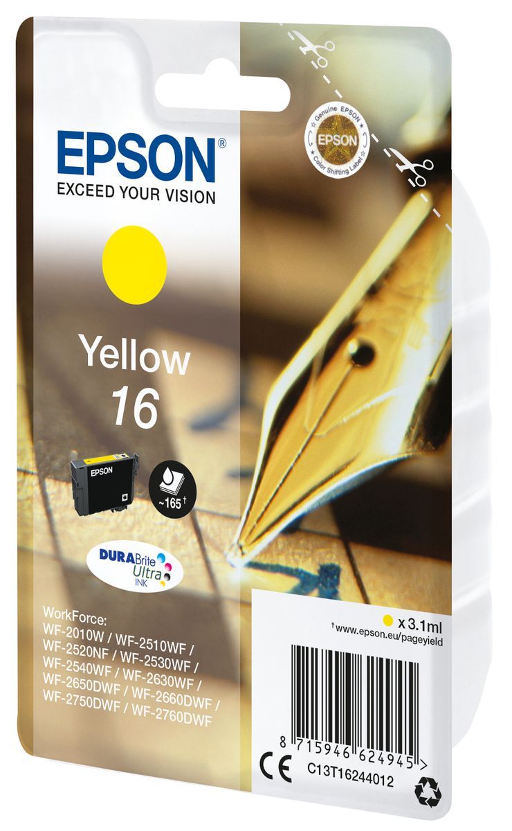 Epson Pen and crossword Singlepack Yellow 16 DURABrite Ultra Ink [C13T16244012]