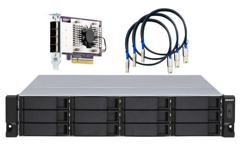 QNAP TL-R1200S-RP contenitore di unità di archiviazione Box esterno HDD/SSD Nero, Grigio 2.5/3.5" [TL-R1200S-RP]