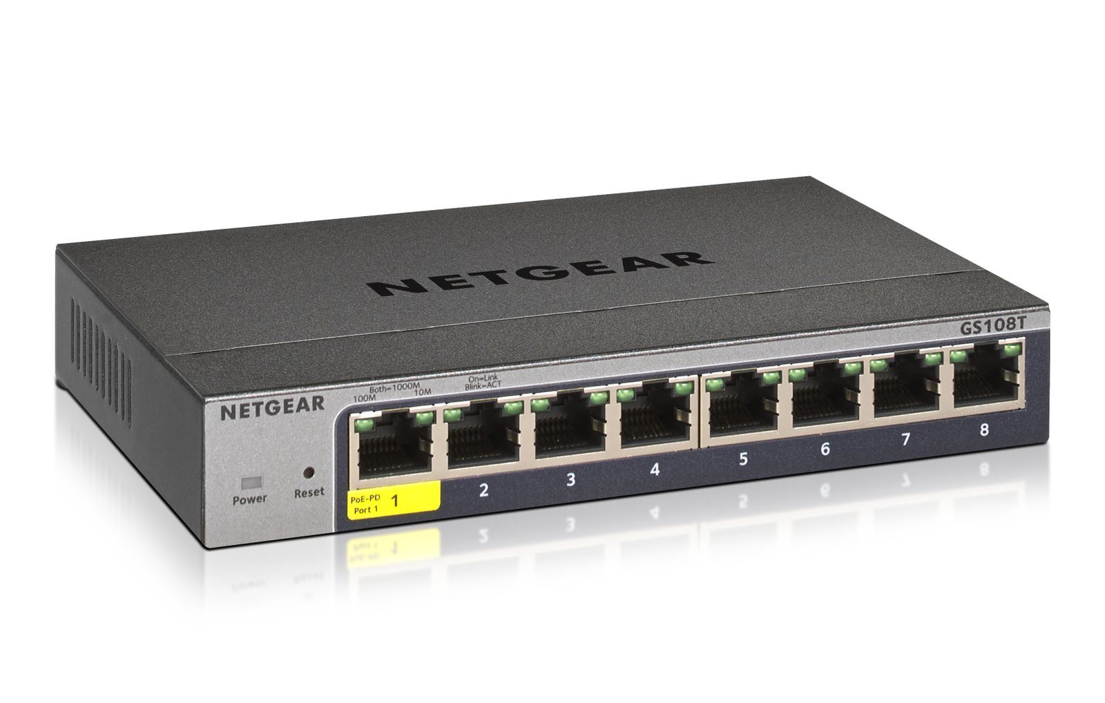 NETGEAR GS108T Gestito L2 Gigabit Ethernet (10/100/1000) Grigio [GS108T-300PES]