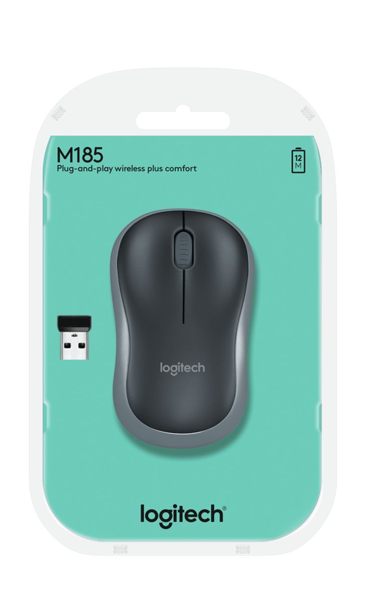 Logitech M185 mouse wireless (nero) [910-002235]