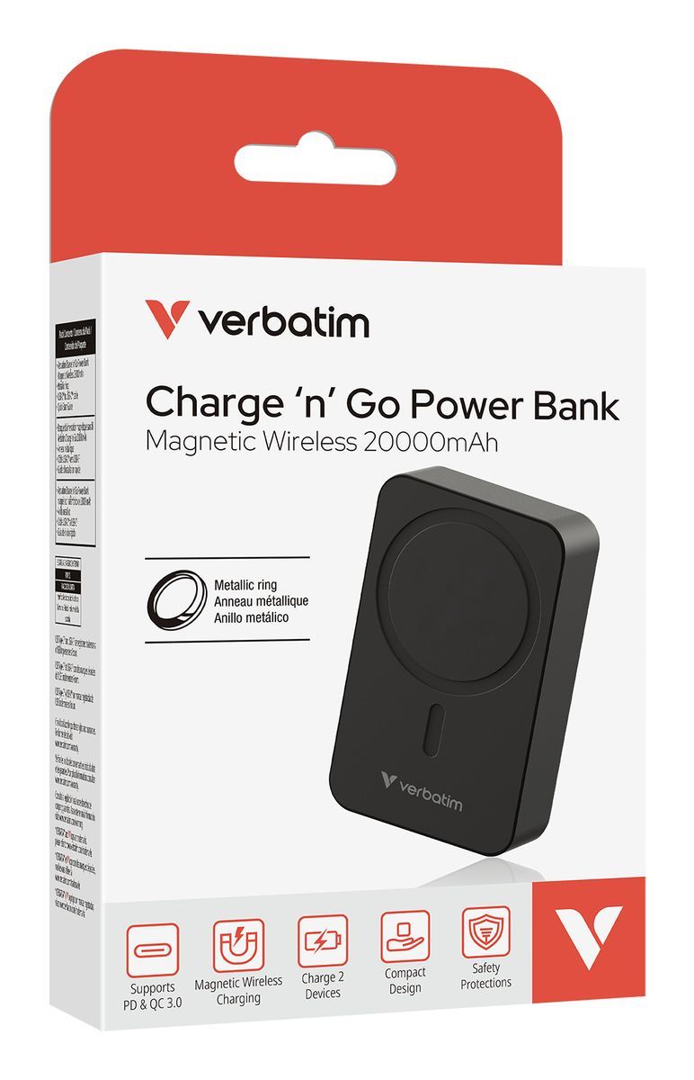 Verbatim Charge 'n' Go Essentials 20000 mAh Carica wireless Nero [32223]