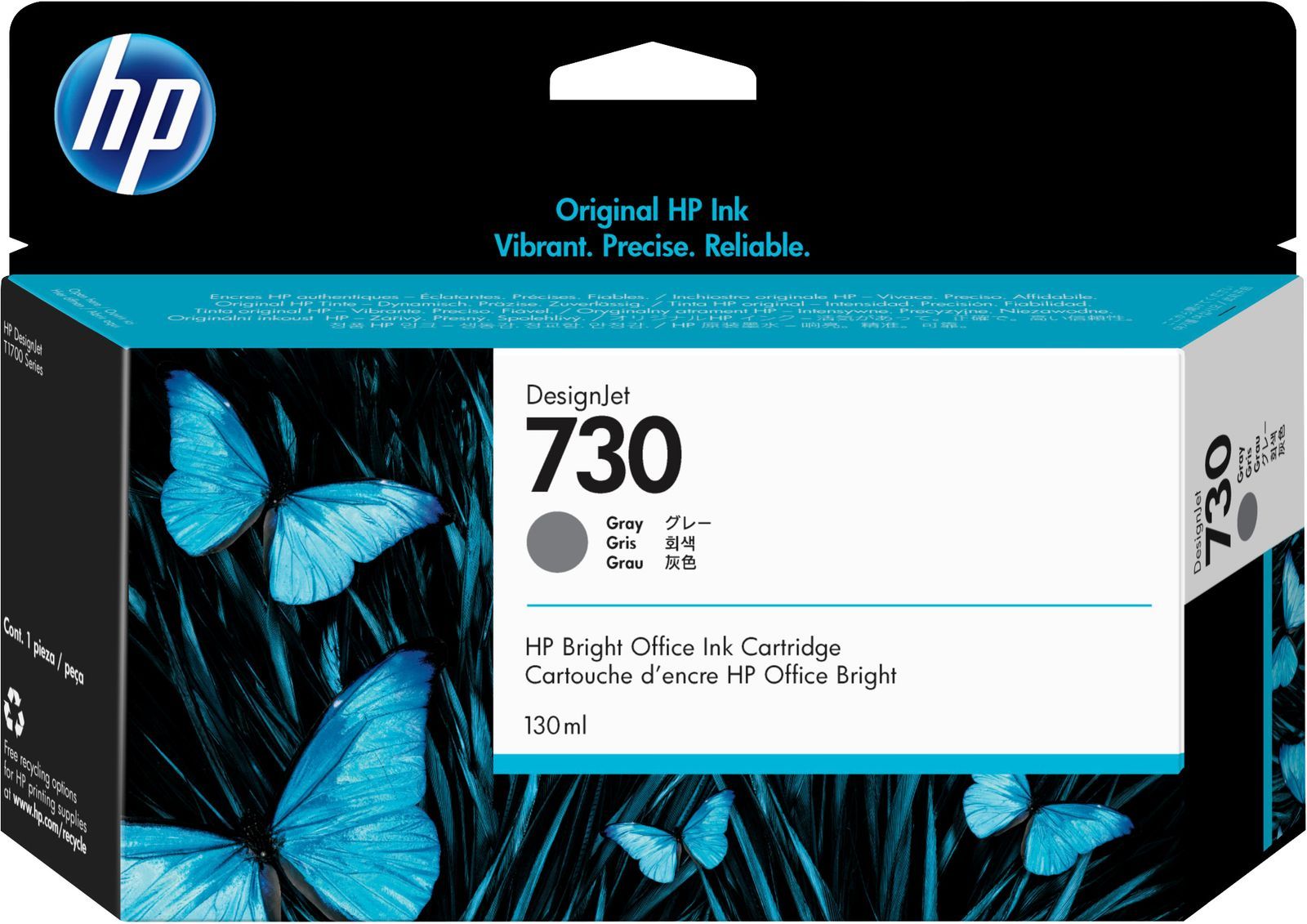 HP Cartuccia di inchiostro grigio DesignJet 730 da 130 ml [P2V66A]