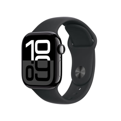 Apple Watch Series 10 Serie 10 GPS 42mm Cassa in Alluminio color Jet Black con Nero Sport Band - S/M [MWWE3QL/A]