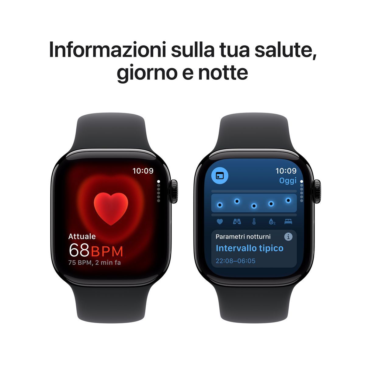 Apple Watch Series 10 Serie 10 GPS 42mm Cassa in Alluminio color Jet Black con Nero Sport Band - S/M [MWWE3QL/A]