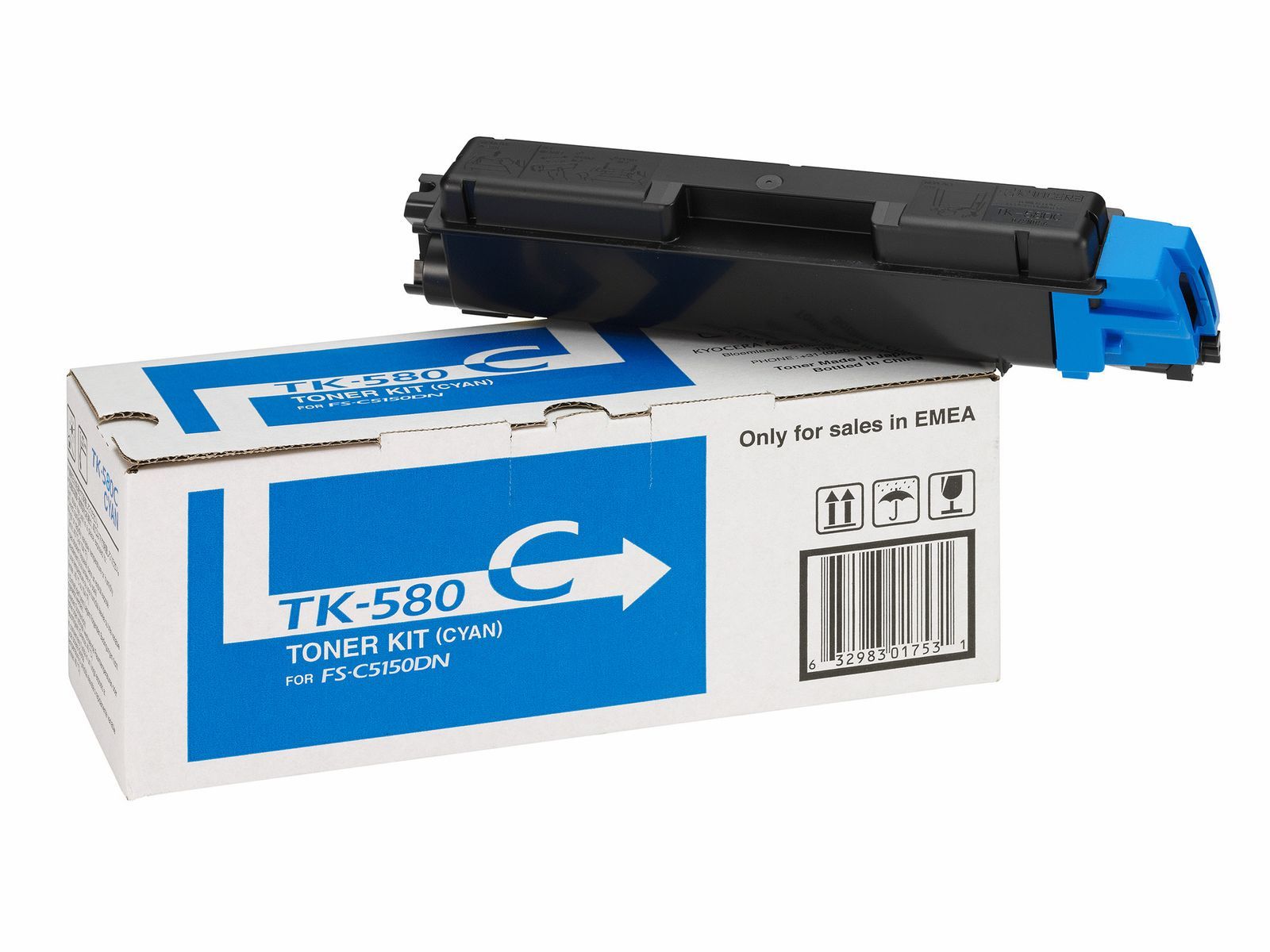 KYOCERA TK-580C cartuccia toner 1 pz Originale Ciano [1T02KTCNL0]